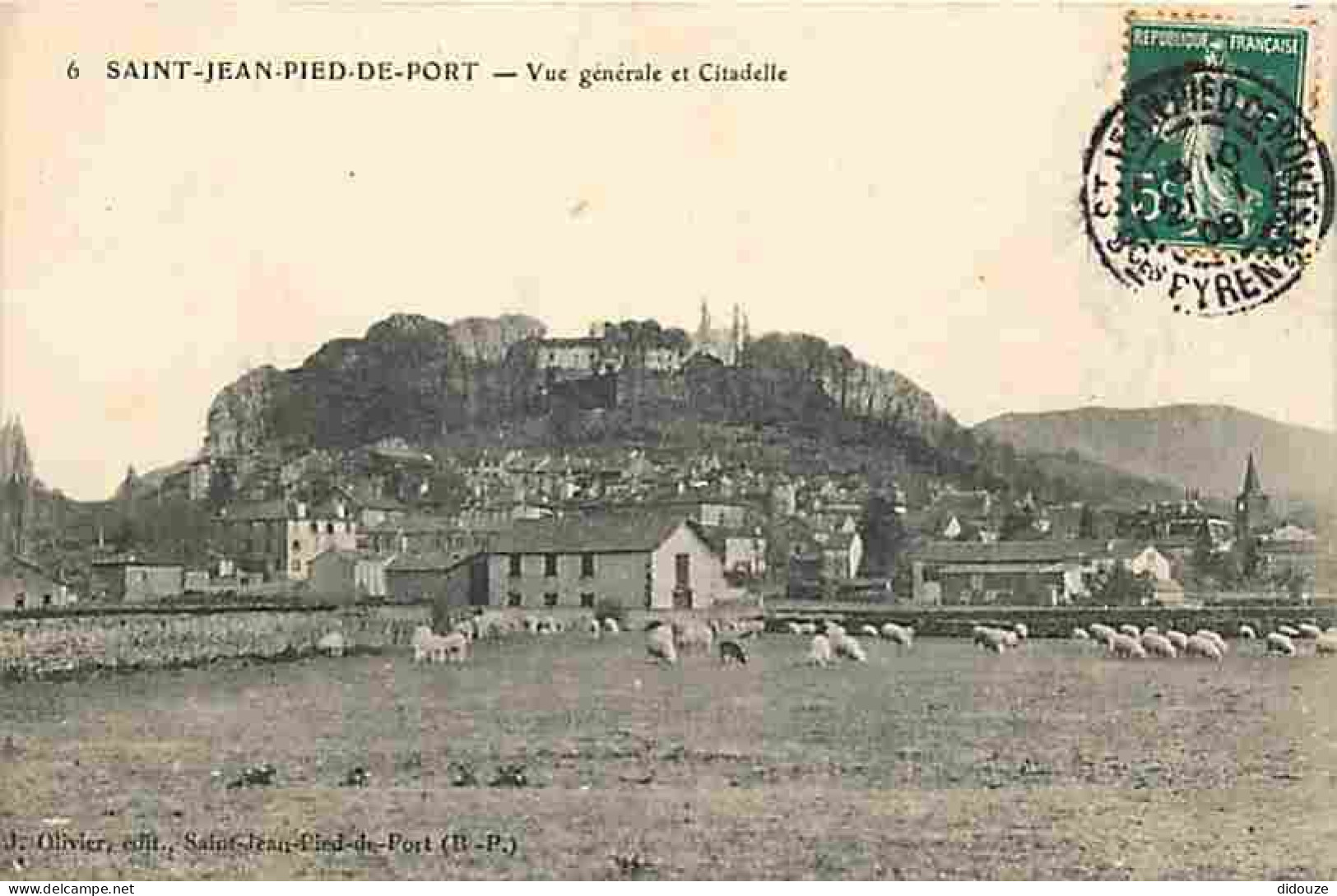 64 - Saint Jean Pied De Port - Vue Générale Et Citadelle - Oblitération Ronde De 1908 - CPA - Voir Scans Recto-Verso - Saint Jean Pied De Port