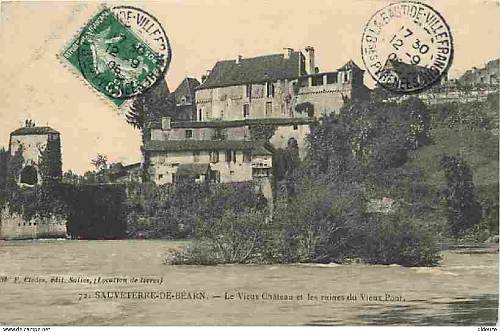 64 - Sauveterre De Béarn - Le Vieux Château Et Les Ruines Du Vieux Pont - Oblitération Ronde De 1908 - CPA - Voir Scans  - Sauveterre De Bearn