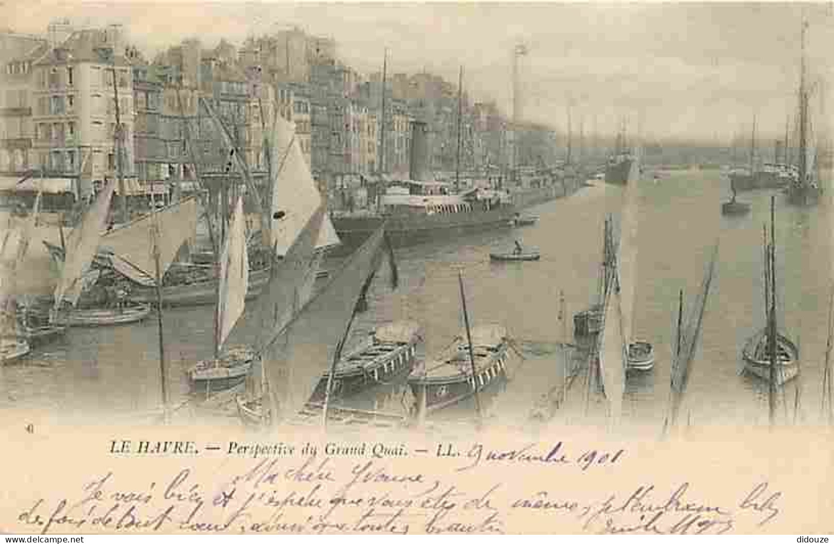 76 - Le Havre - Perspective Du Grand Quai - Bateaux - Précurseur - Oblitération Ronde De 1901 - CPA - Voir Scans Recto-V - Port