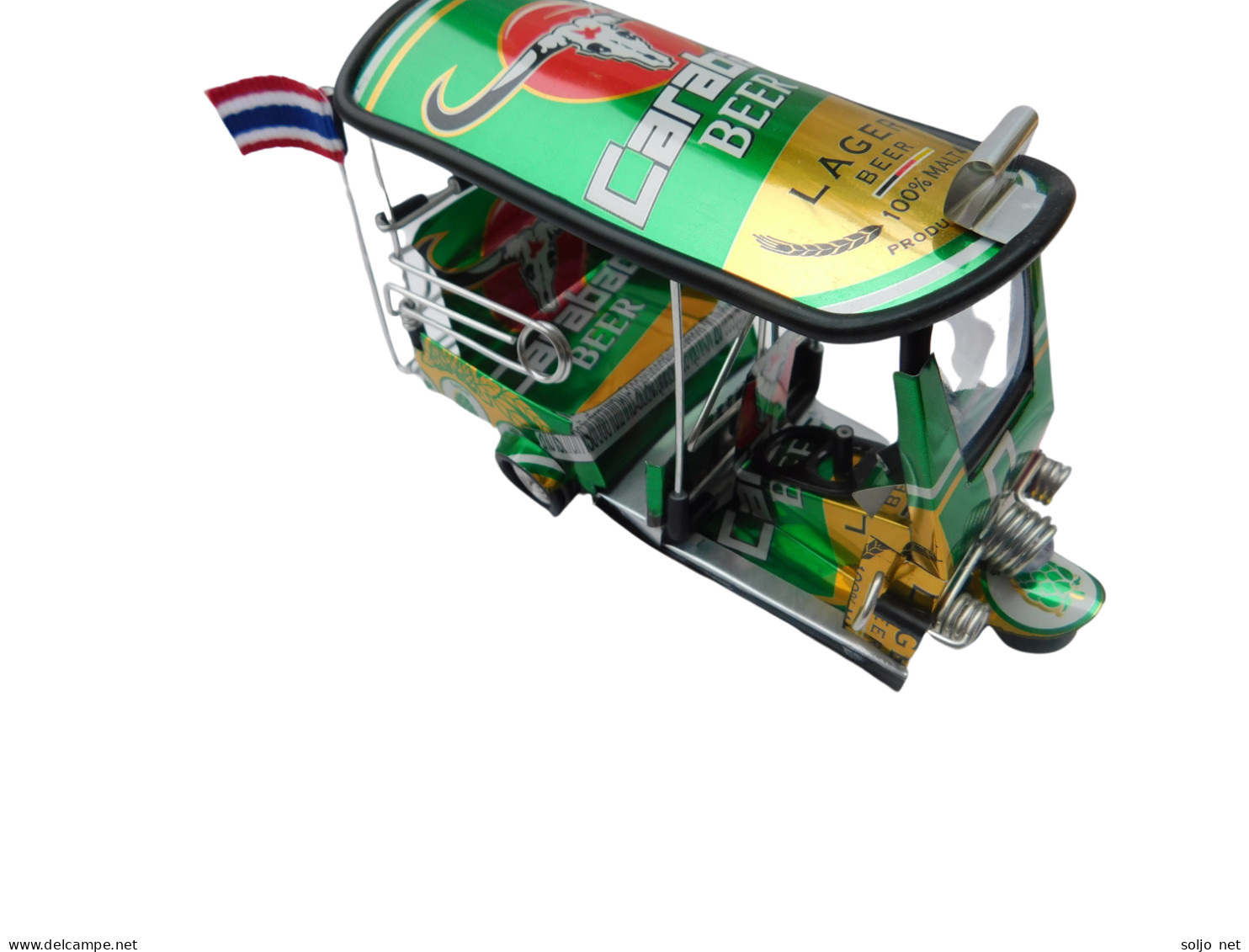 *** Carabao Beer Lager *** Detailgetreue Handgefertigte Nachbildung: TUK TUK Taxi Aus Thailand - 14x7x6 Cm - Motorcycles