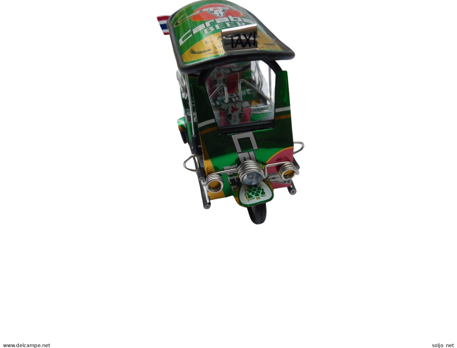 *** Carabao Beer Lager *** Detailgetreue Handgefertigte Nachbildung: TUK TUK Taxi Aus Thailand - 14x7x6 Cm - Motorcycles