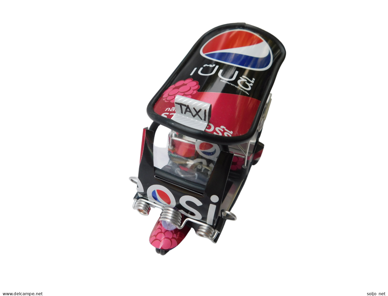*** Pepsi Dark *** Detailgetreue Handgefertigte Nachbildung: TUK TUK Taxi Aus Thailand - 14x7x6 Cm - Motos