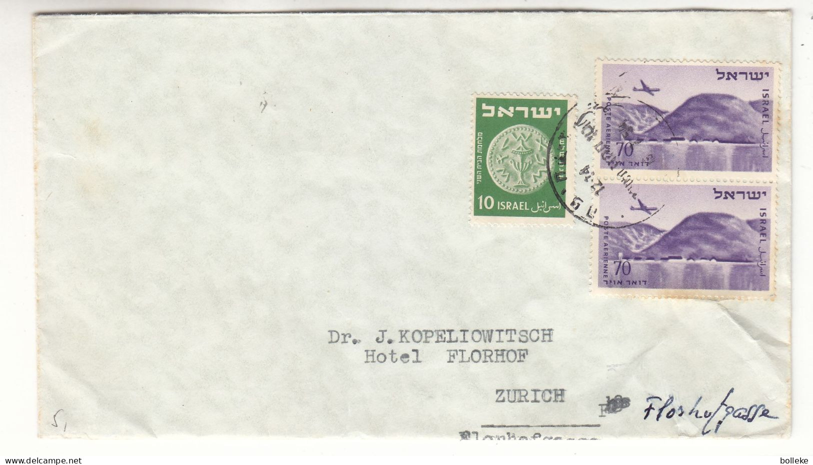 Israël - Lettre Des Années 50 - Exp Vers Zürich - Avions - - Storia Postale