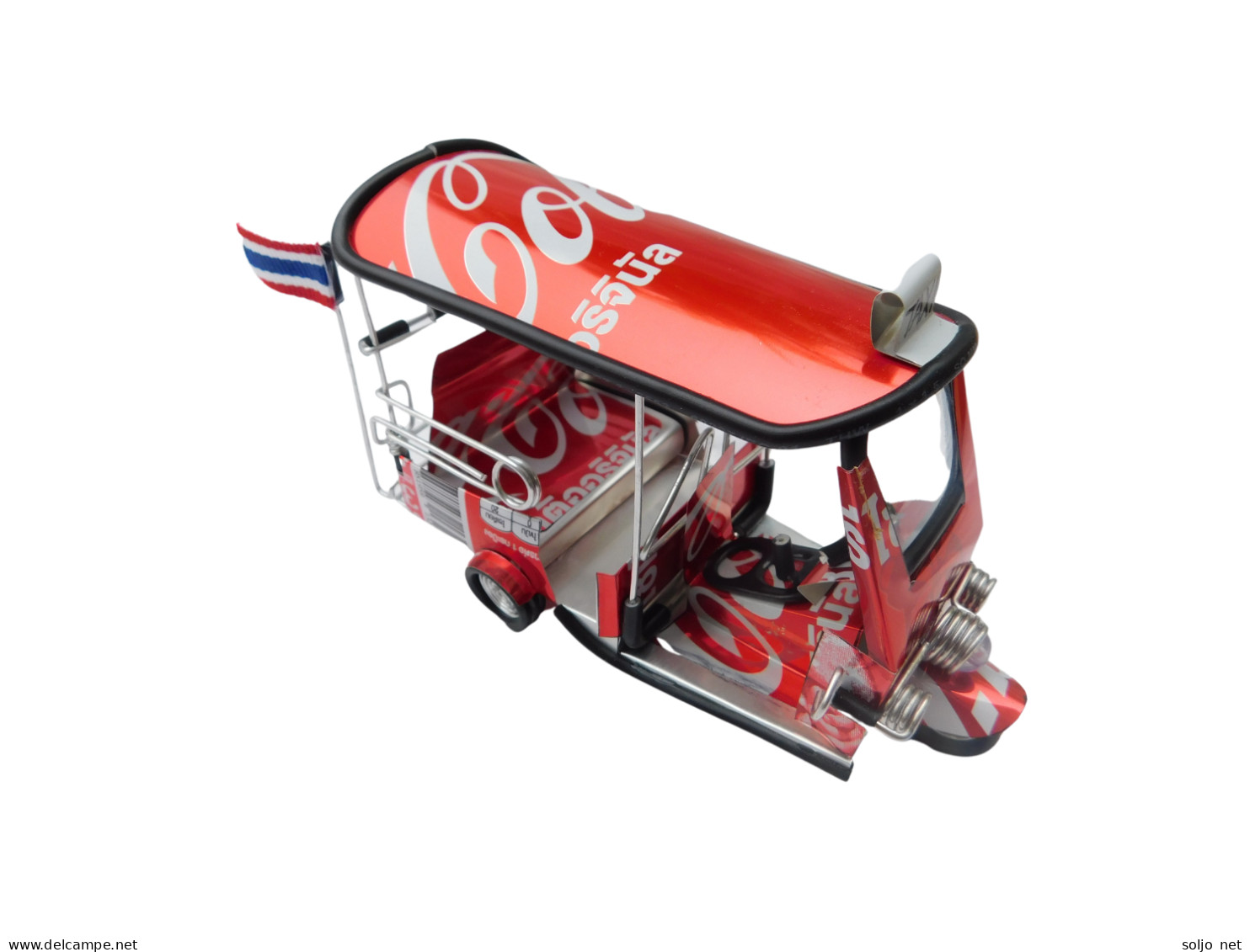 *** Coke Red *** Detailgetreue Handgefertigte Nachbildung: TUK TUK Taxi Aus Thailand - 14x7x6 Cm - Motorcycles