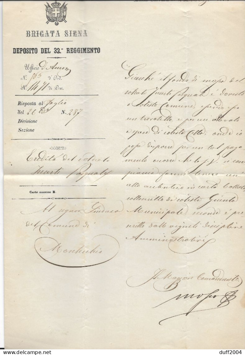 DA MASSA CARRARA A MONTECCHIO - 29.3.1864 - ...-1850 Préphilatélie