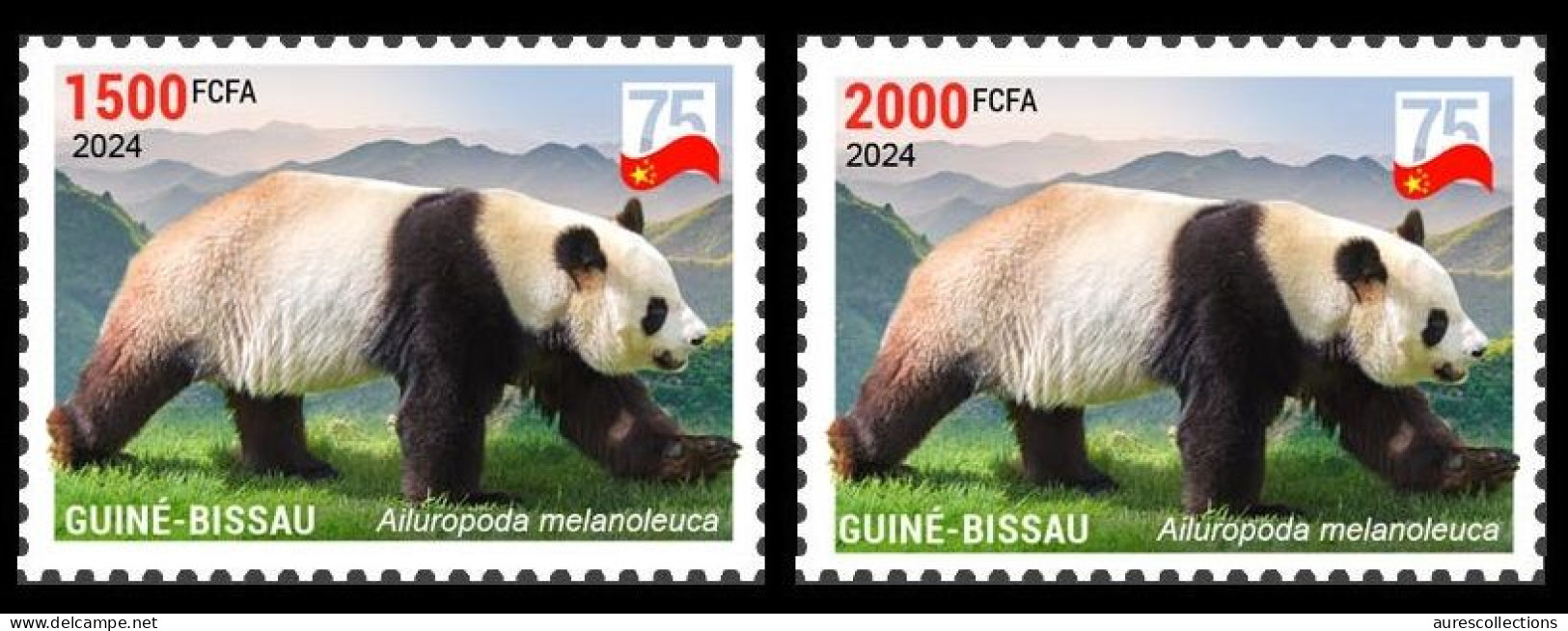 GUINEA BISSAU 2024 SET 2V - CHINA DIPLOMATIC RELATIONS - GIANT PANDA GEANT - CHINA ANNIVERSARY - MNH - Bären