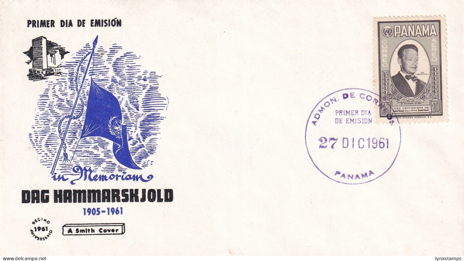 SA06c Panama 1961 The Death Of Dag Hammarskjold-In Memoriam FDC - Panamá