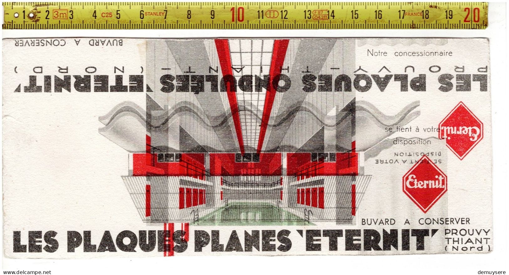 SOLDE 2014 - BUVARD - LES PLAQUES PLANES ETERNIT - PROUVY THIANT - Autres & Non Classés