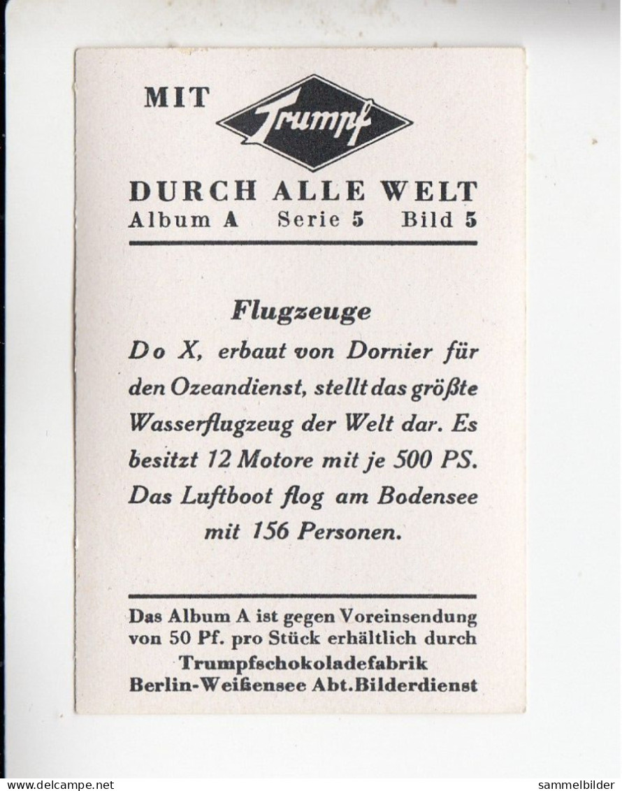 Mit Trumpf Durch Alle Welt Flugzeuge DoX Von Dornier     A Serie 5 #5 Von 1933 - Autres Marques