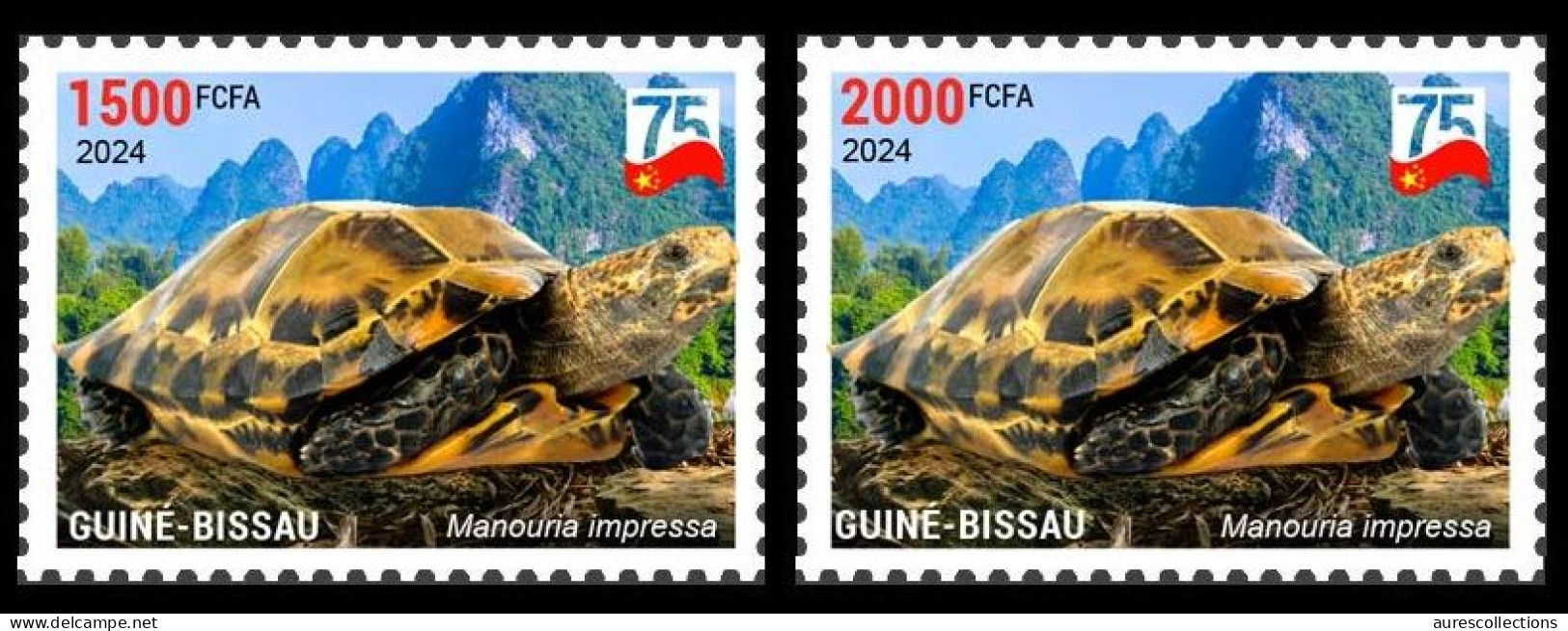 GUINEA BISSAU 2024 SET 2V - CHINA DIPLOMATIC RELATIONS - TURTLE TURTLES TORTUE TORTUES - MNH - Schildpadden