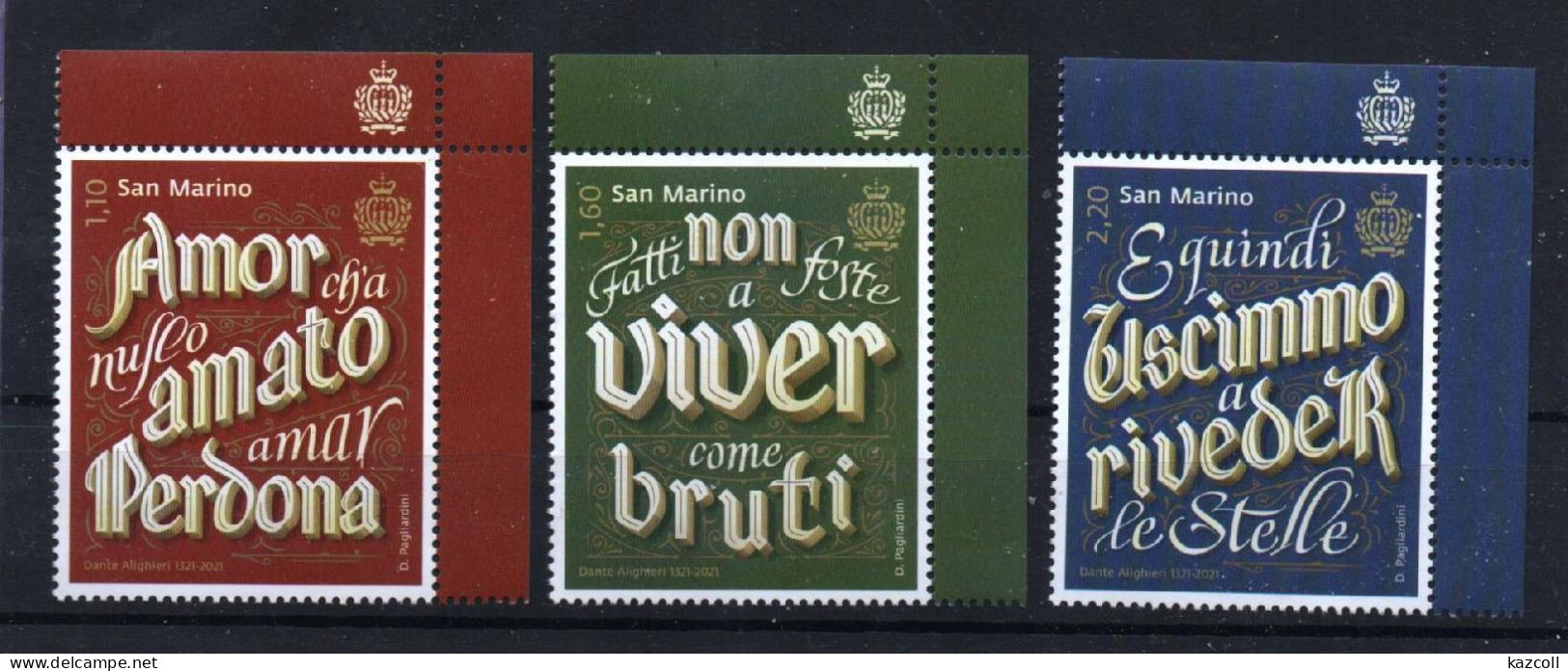 San Marino 2021. 700 Anniversario Morte Di Dante Alighieri  MNH - Unused Stamps
