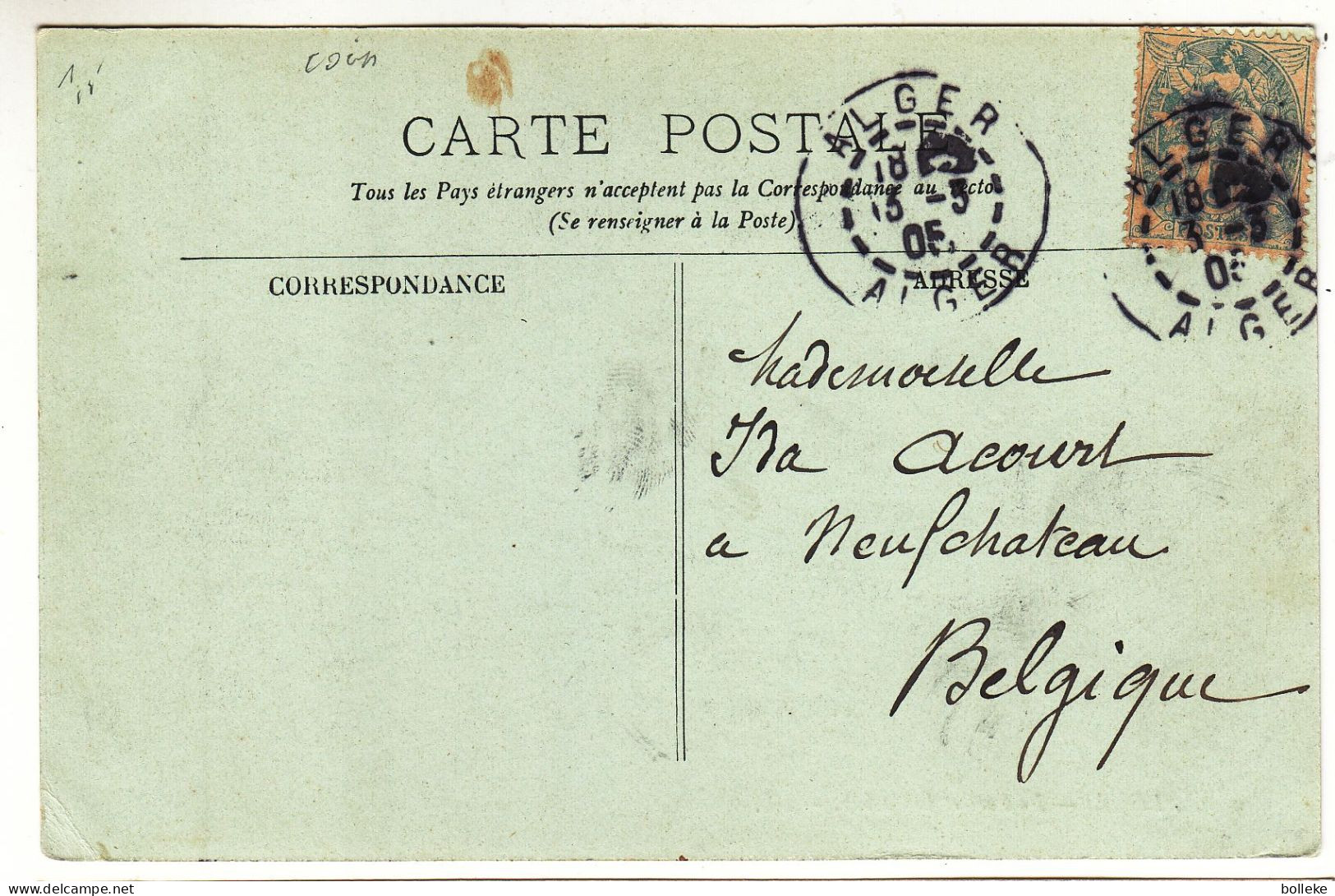France - Carte Postale De 1905 - Oblit Alger - Exp Vers Neufchateau - Vue Port De La Casbab - - Cartas & Documentos