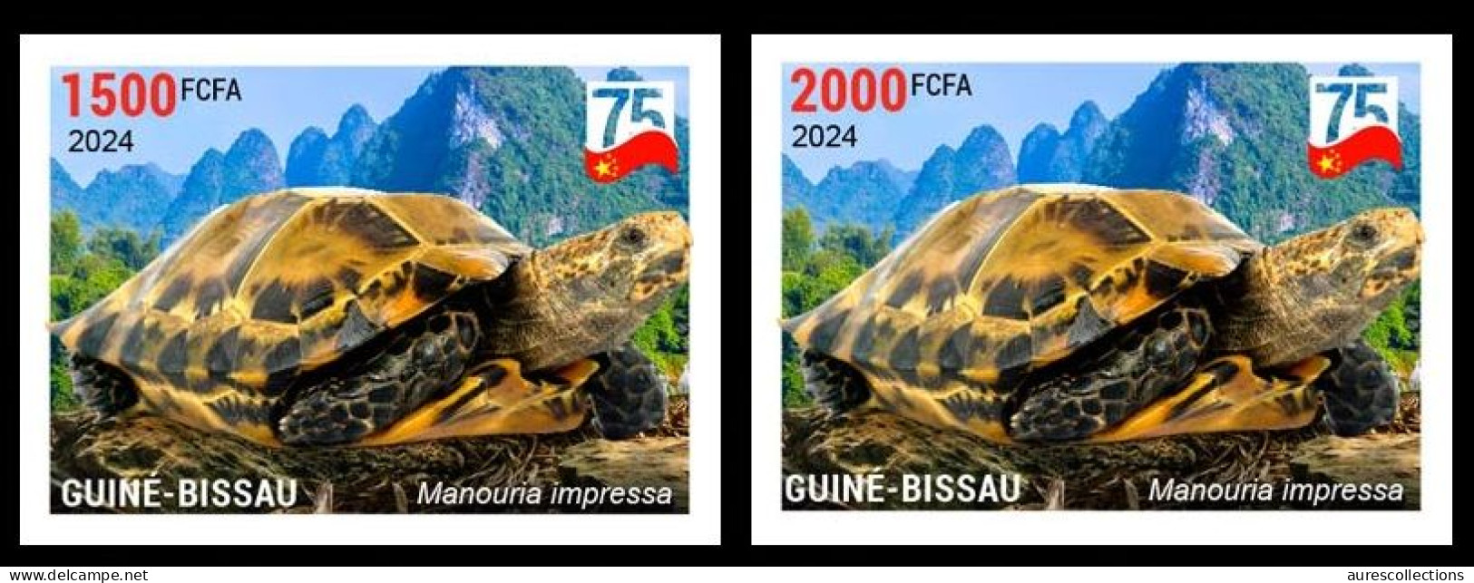 GUINEA BISSAU 2024 IMPERF SET 2V - CHINA DIPLOMATIC RELATIONS - TURTLE TURTLES TORTUE TORTUES - MNH - Schildpadden