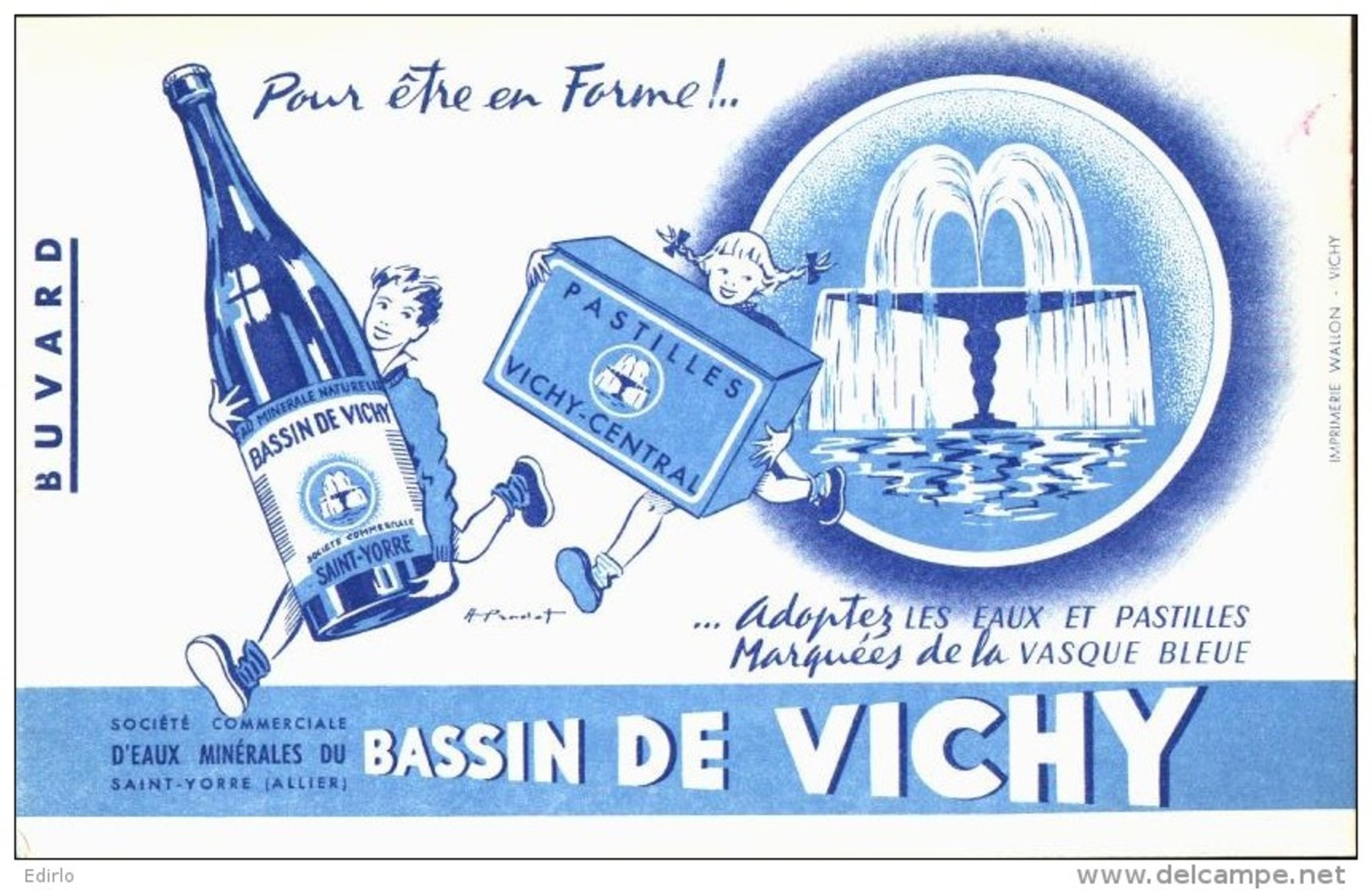 -BUVARD -  BASSIN DE VICHY   état LUXE - Food
