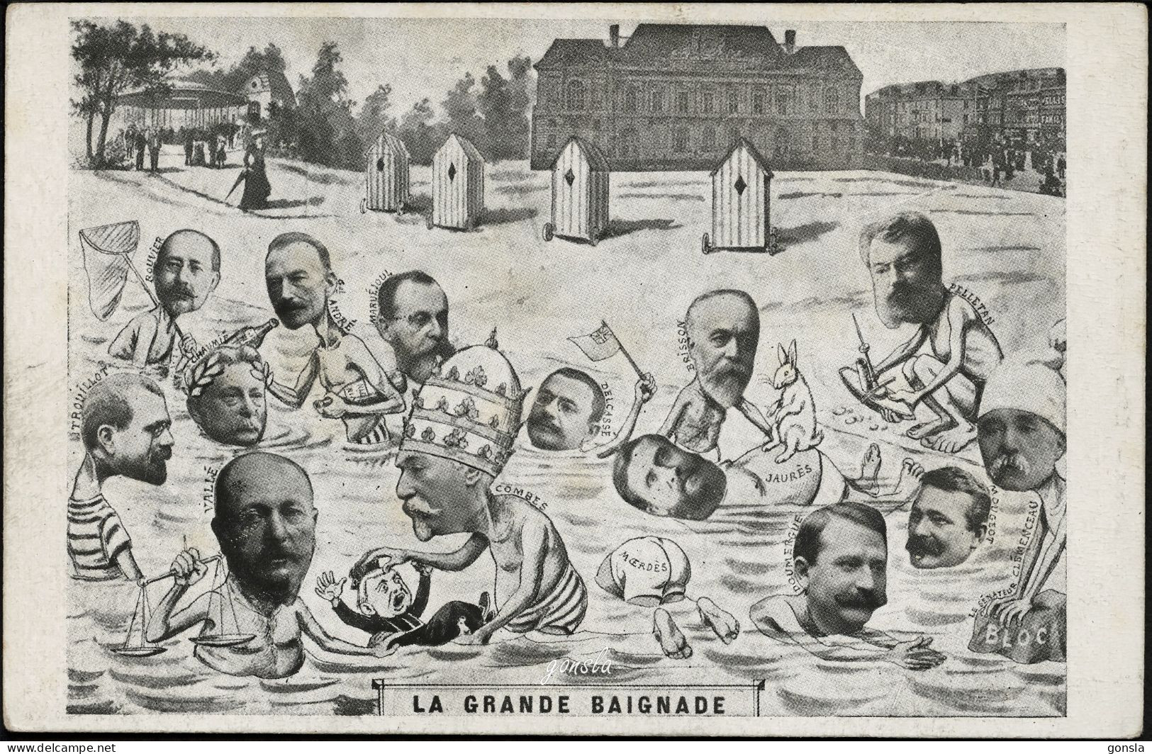 LA GRANDE BAIGNADE 1900 "Humour Politique" - Personajes