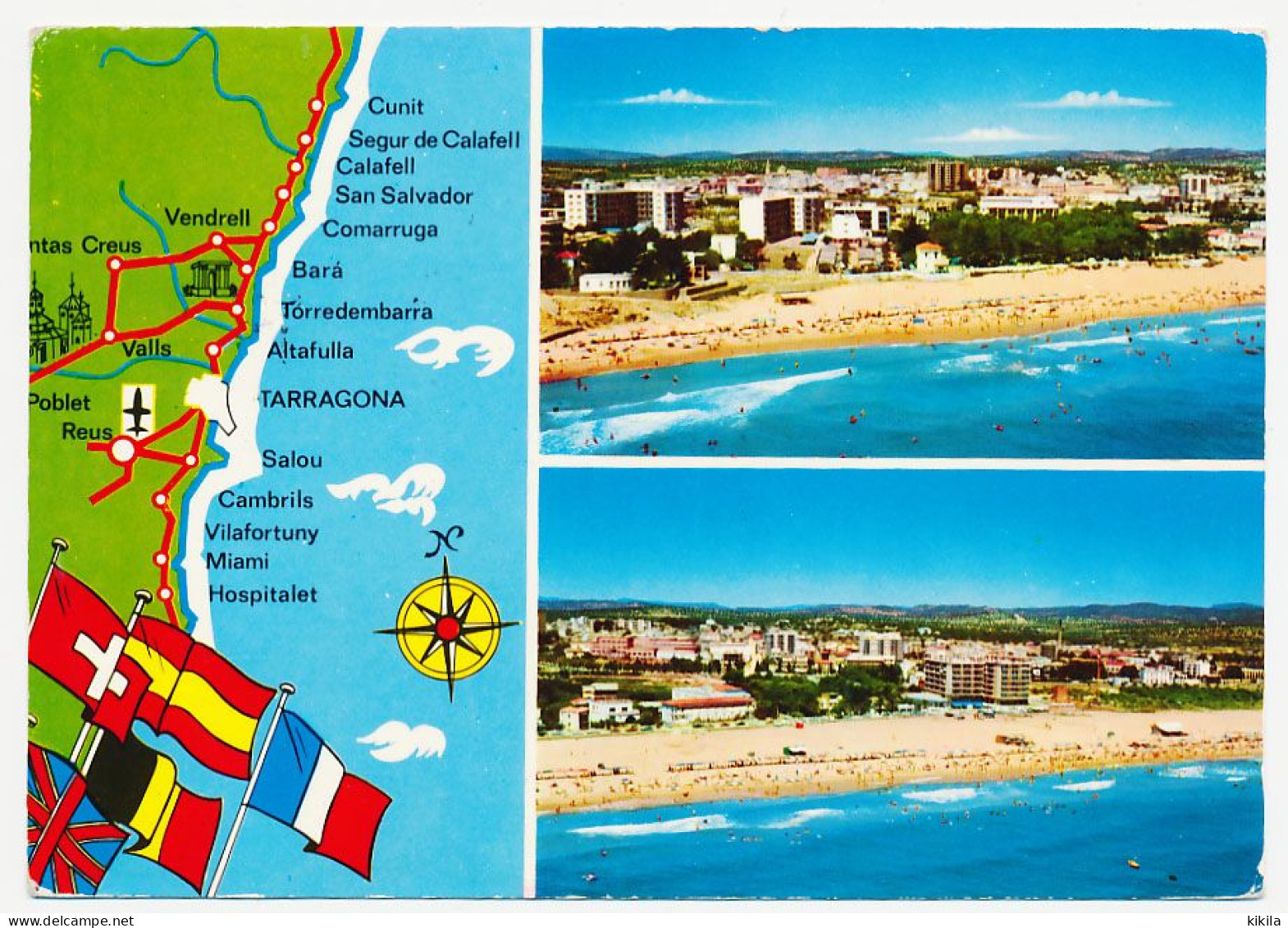 CPSM / CPM 10.5 X 15 Espagne (83) Costa Dorada Tarragona  TORREDEMBARRA  Vues Aériennes  Les Plages - Tarragona