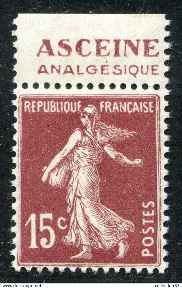 REF59 > FRANCE < N° 189a * * Pub Asceine < Neuf Luxe * * Dos Visible MNH Cote 25 € - Laboratoire Pharmaceutique - Neufs