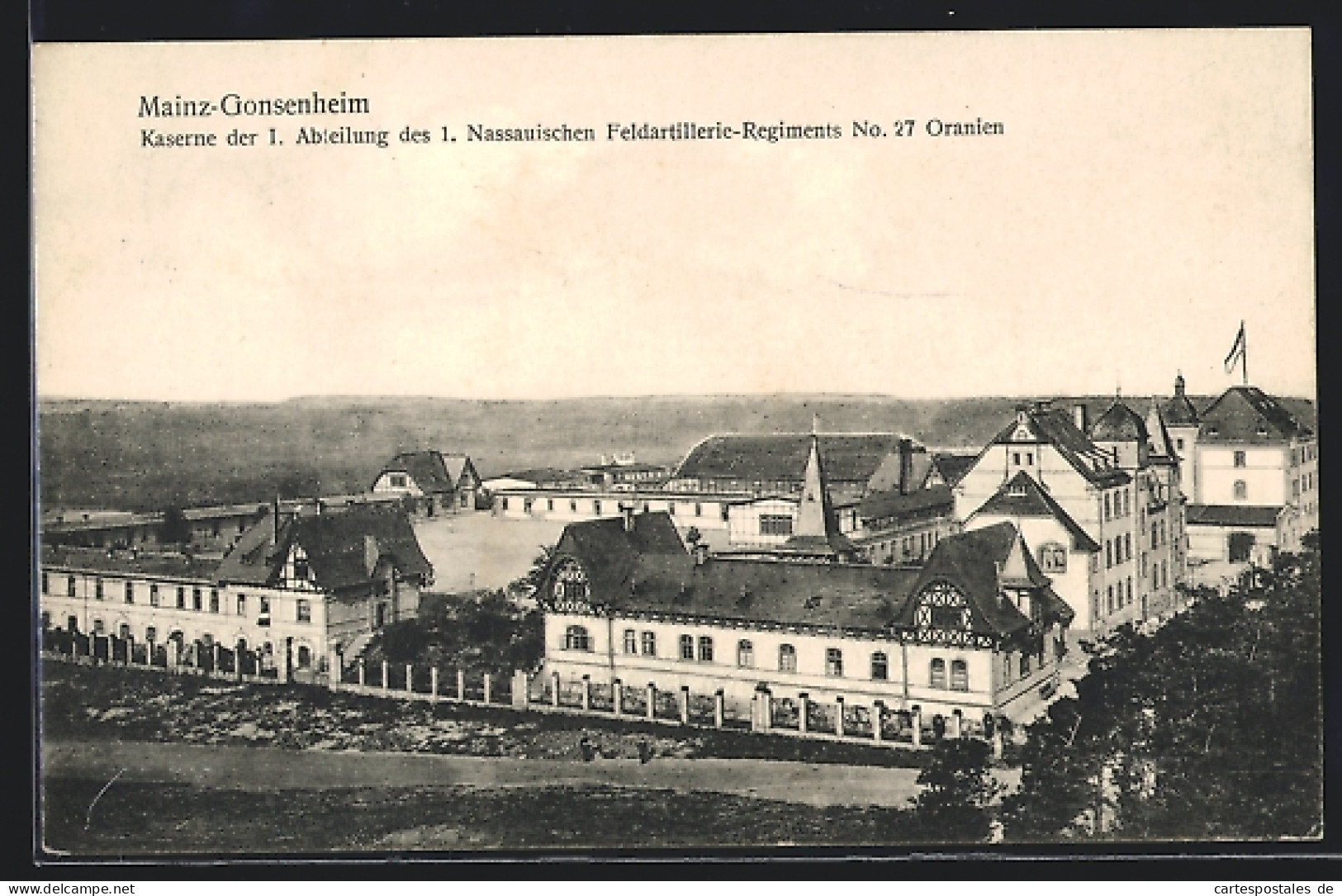 AK Mainz-Gonsenheim, Kaserne Der I. Abteilung Des 1. Nassauischen Feldartillerie-Regiments No. 27 Oranien  - Nassau
