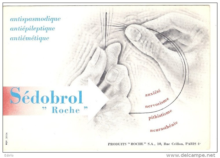 Buvard Pharmacie -  SEDOBROL  - Laboratoire Roche - Drogisterij En Apotheek