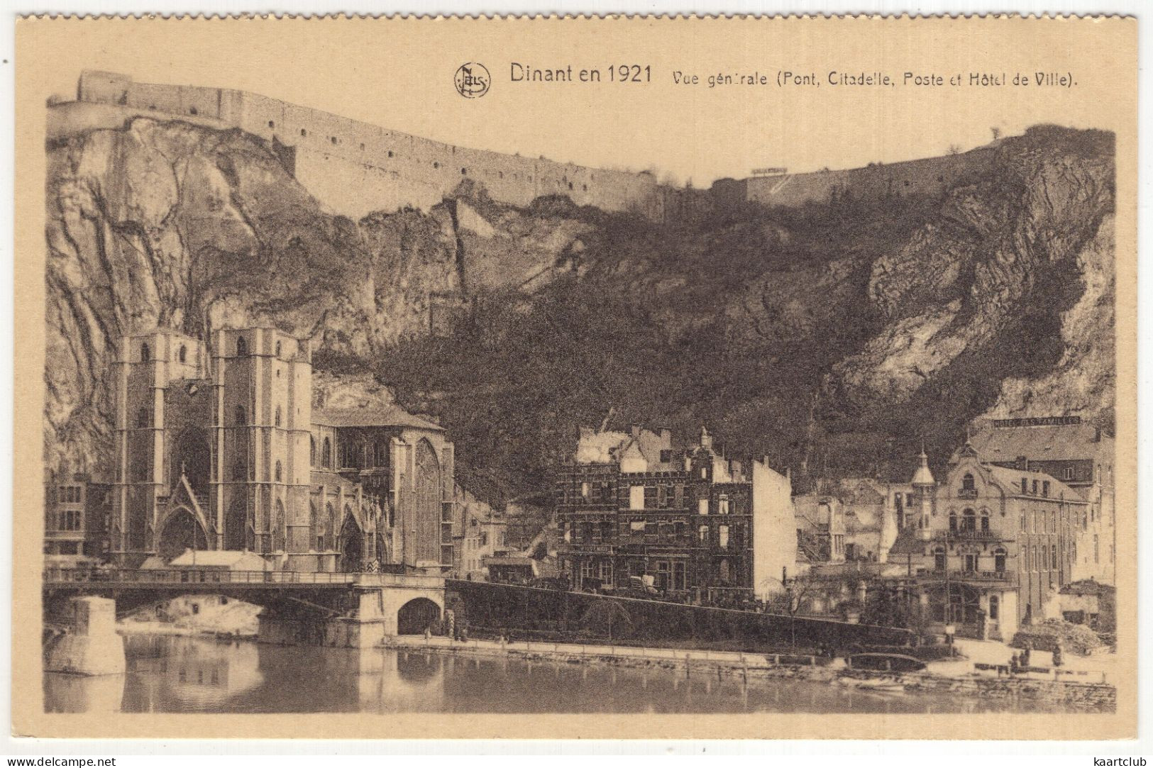 Dinant En 1921 - Vue Générale (Pont, Citadelle, Poste Et Hotel De Ville) - (Belgique/België) - Dinant