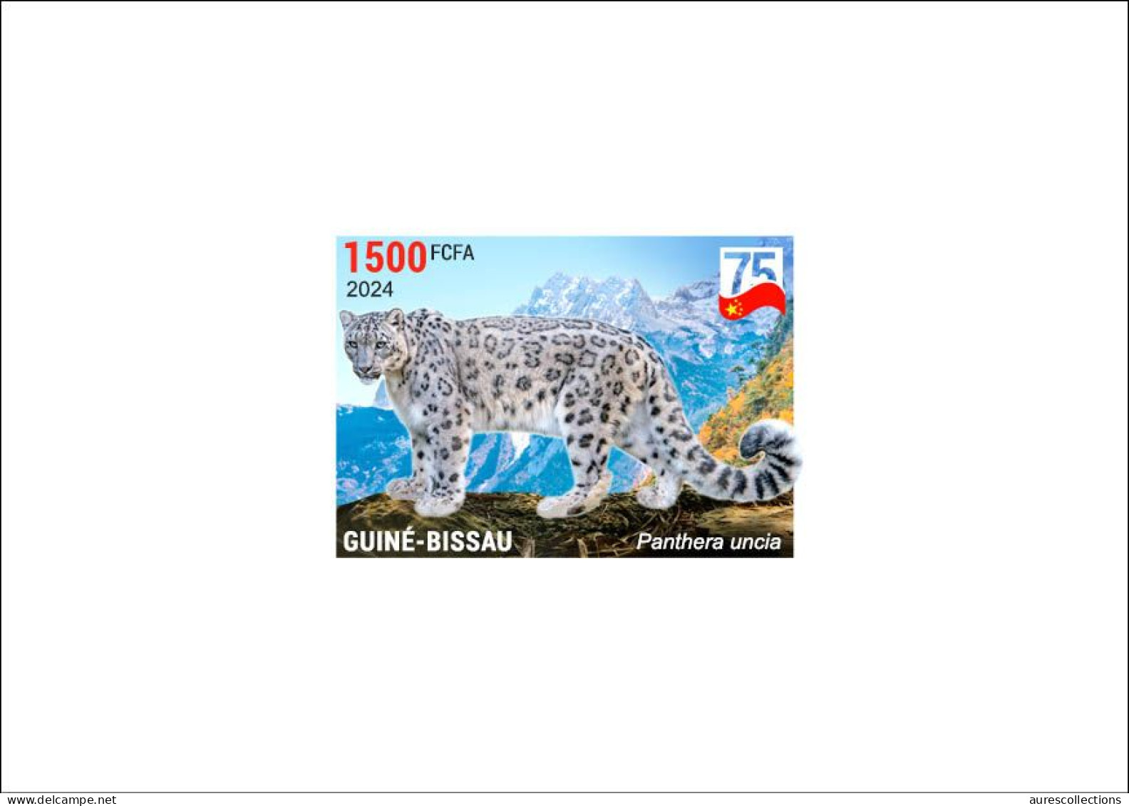 GUINEA BISSAU 2024 DELUXE PROOF - CHINA DIPLOMATIC RELATIONS - SNOW LEOPARD DE NEIGE - Raubkatzen