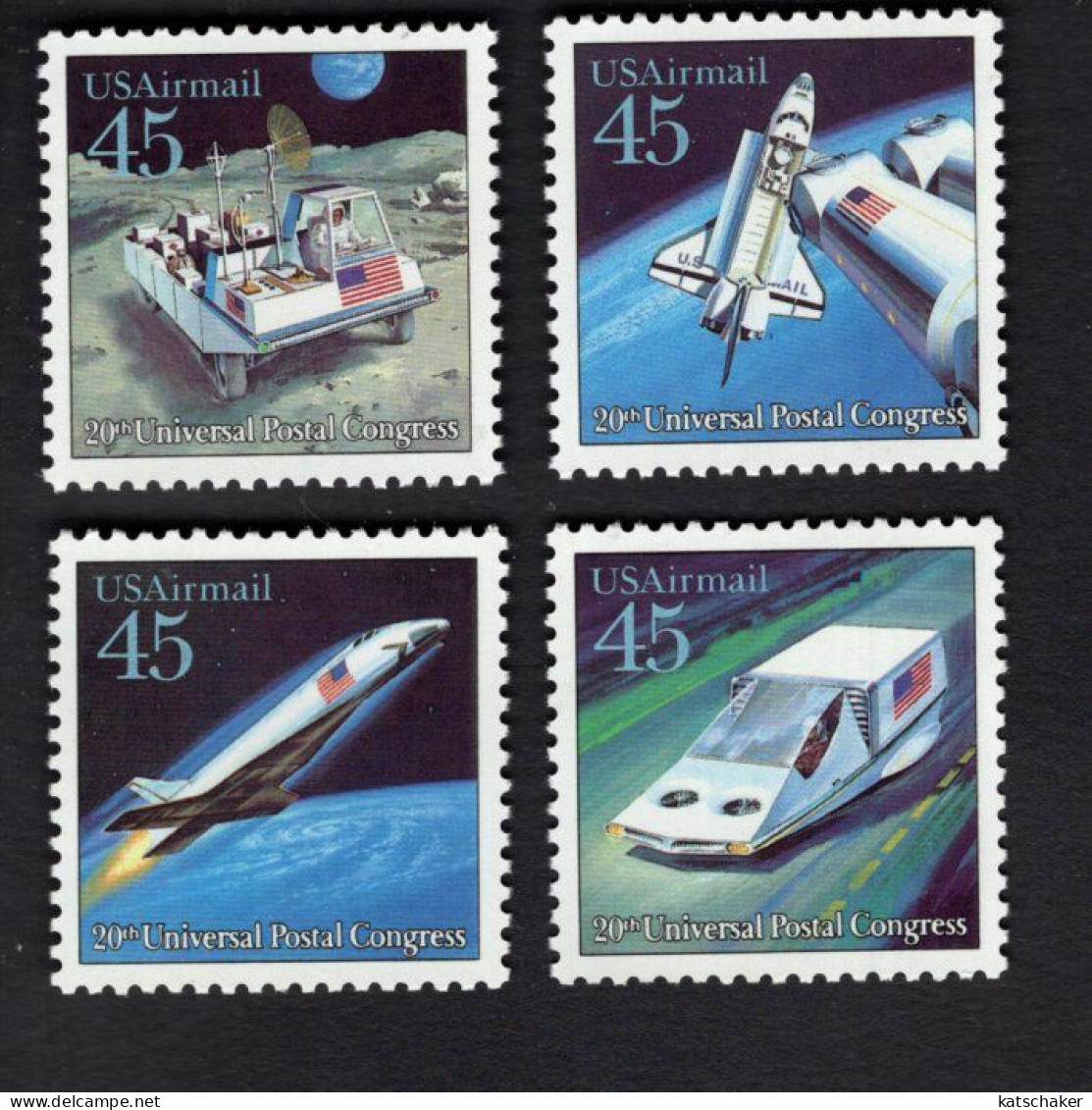 359634199  1989 SCOTT C122 - C125 (**) POSTFRIS MINT NEVER HINGED - SET 20 TH UPU CONGRESS FUTURISTIC MAIL DELIVERY - 3b. 1961-... Nuovi