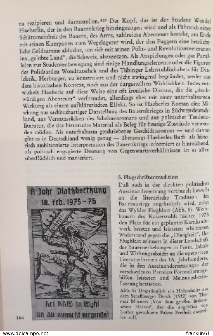 Die Spur des Bundschuhs. Der Deutsche Bauernkrieg in der Literatur 1476 - 1976.