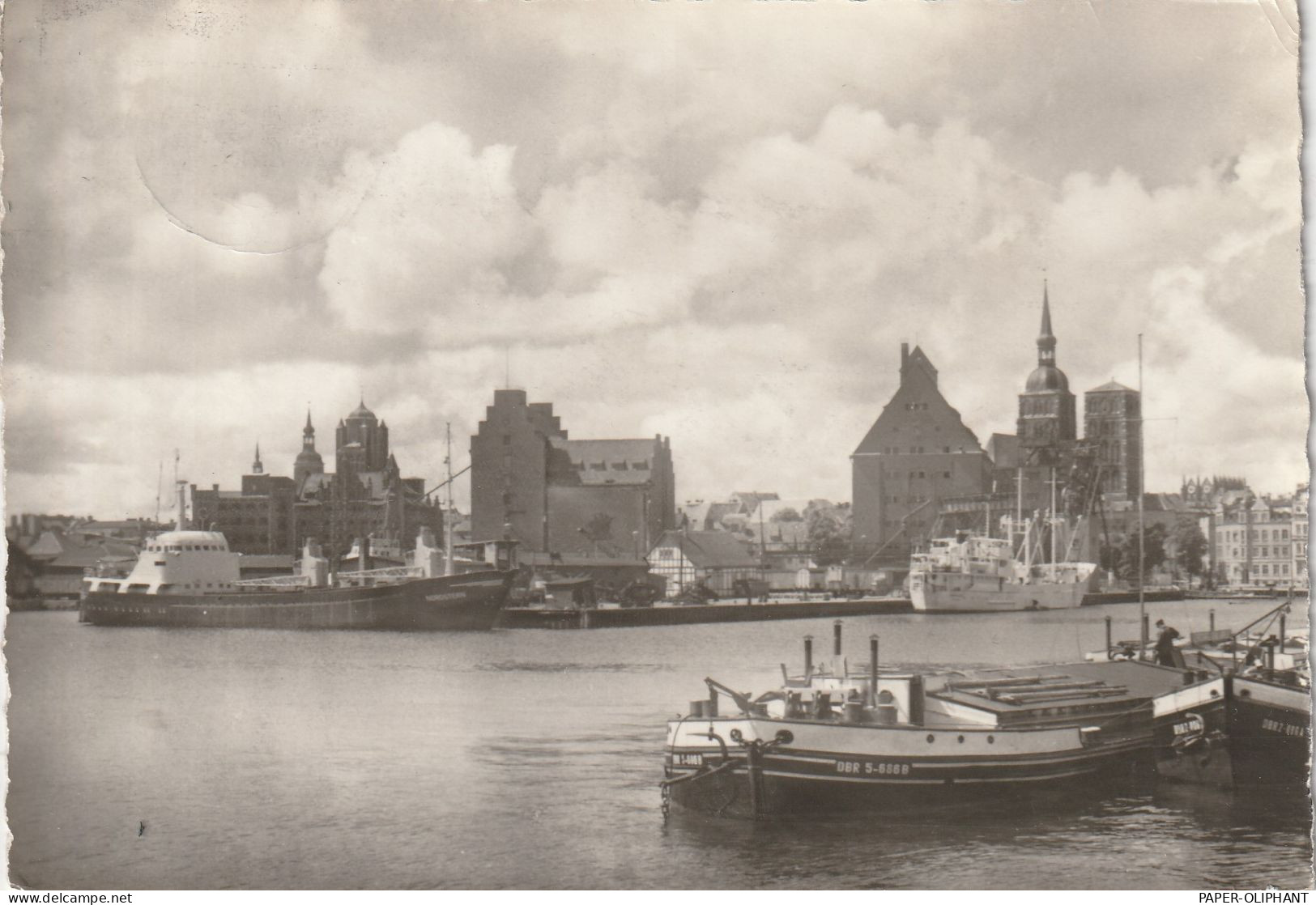 0-2300 STRALSUND, Hafen, Binnenfrachtschiff, 1966 - Stralsund