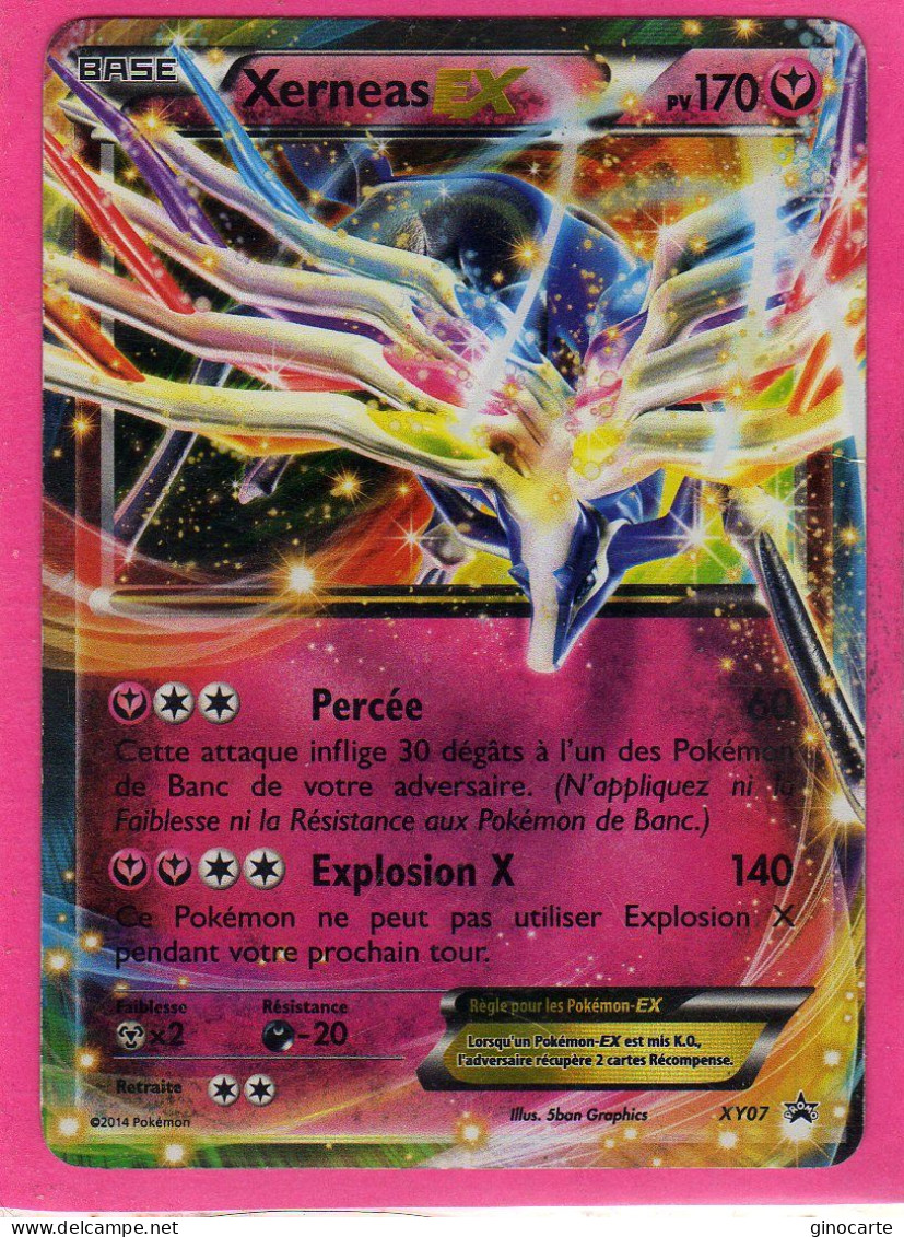 Carte Pokemon Francaise 2014 Promos Xy07 Xerneas Ex 170pv Full Art Bon Etat - Promos