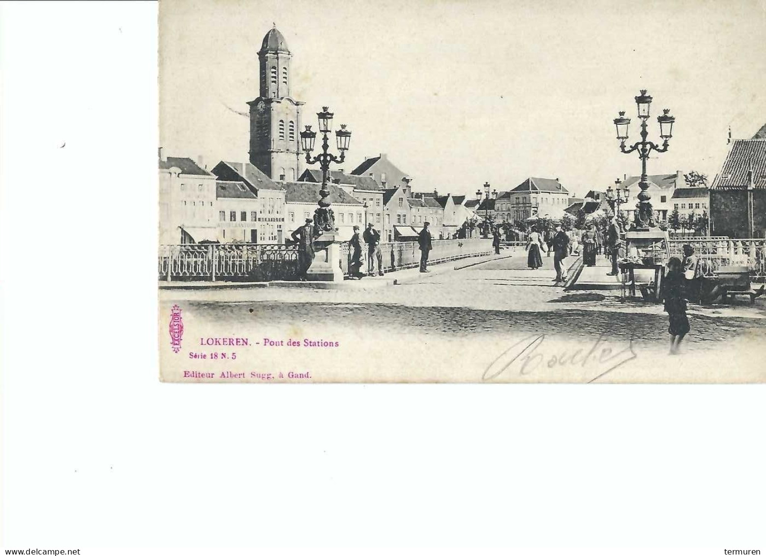 Lokeren :Pont Des Stations -uitgave Albert Sugg -verstuurd 1903 - Lokeren