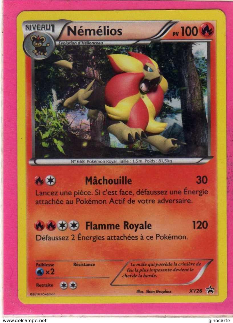 Carte Pokemon Francaise 2014 Promos Xy26 Nemelios 100v Full Art Bon Etat - Promos