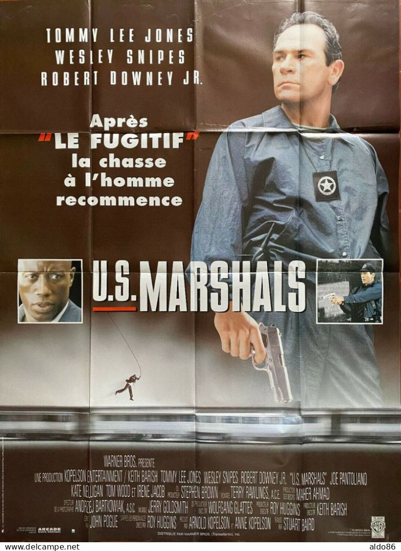 Affiche 120 X 160 Du Film "US MARSHALS" Avec Tommy Lee Jones Et Wesley Snipes . - Affiches