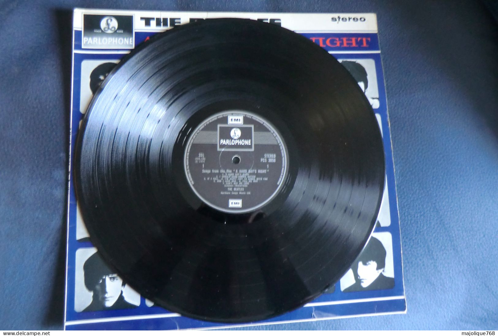 Disque - The Beatles - A Hard Day's  Night - Parlophone PCS 3058 Stéréo Original Anglais  - UK 1964 - En Parfait état - - Rock