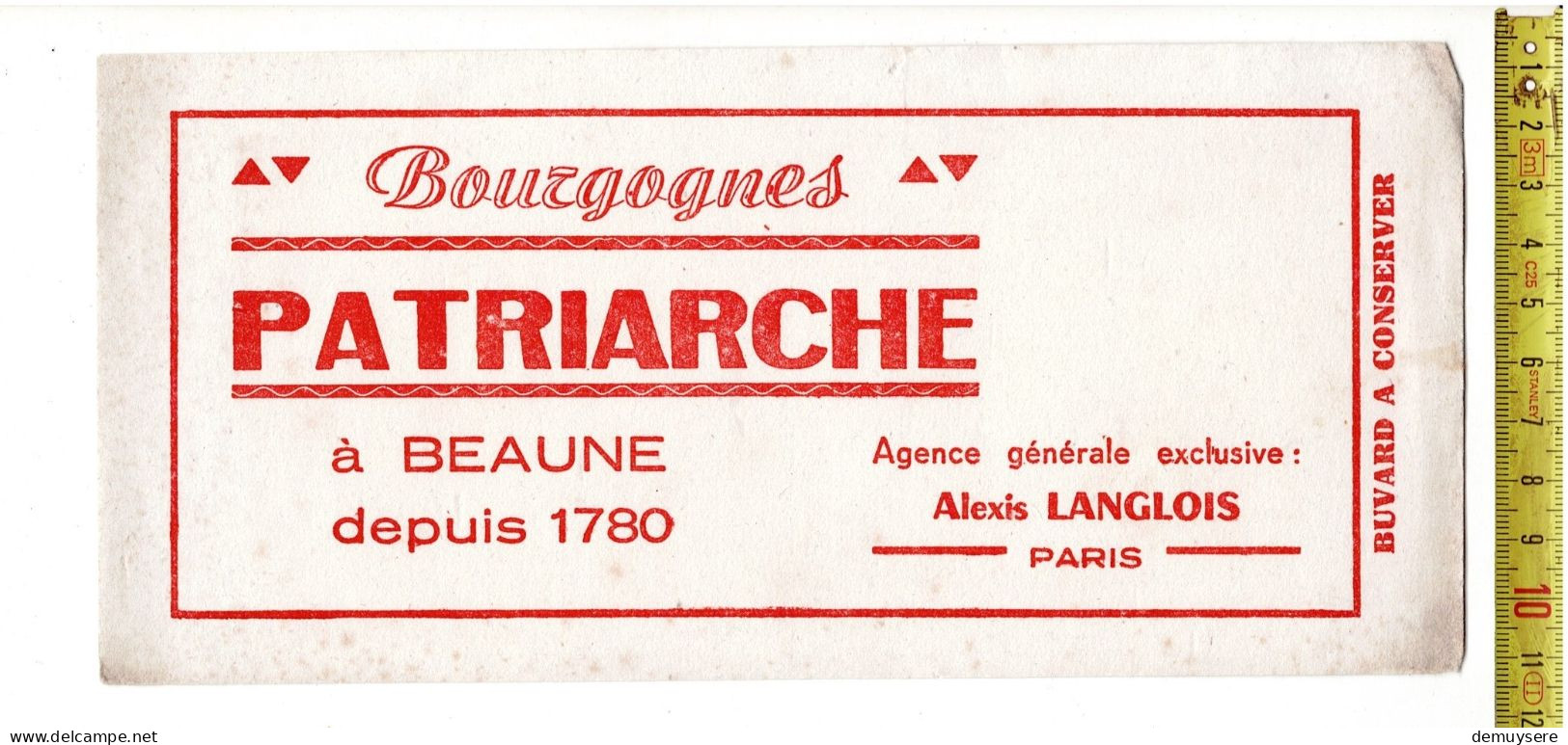 SOLDE 2014 - BUVARD - BOURGOGNES PATRIARCHE - ALEXIS LANGLOIS PARIS - Autres & Non Classés