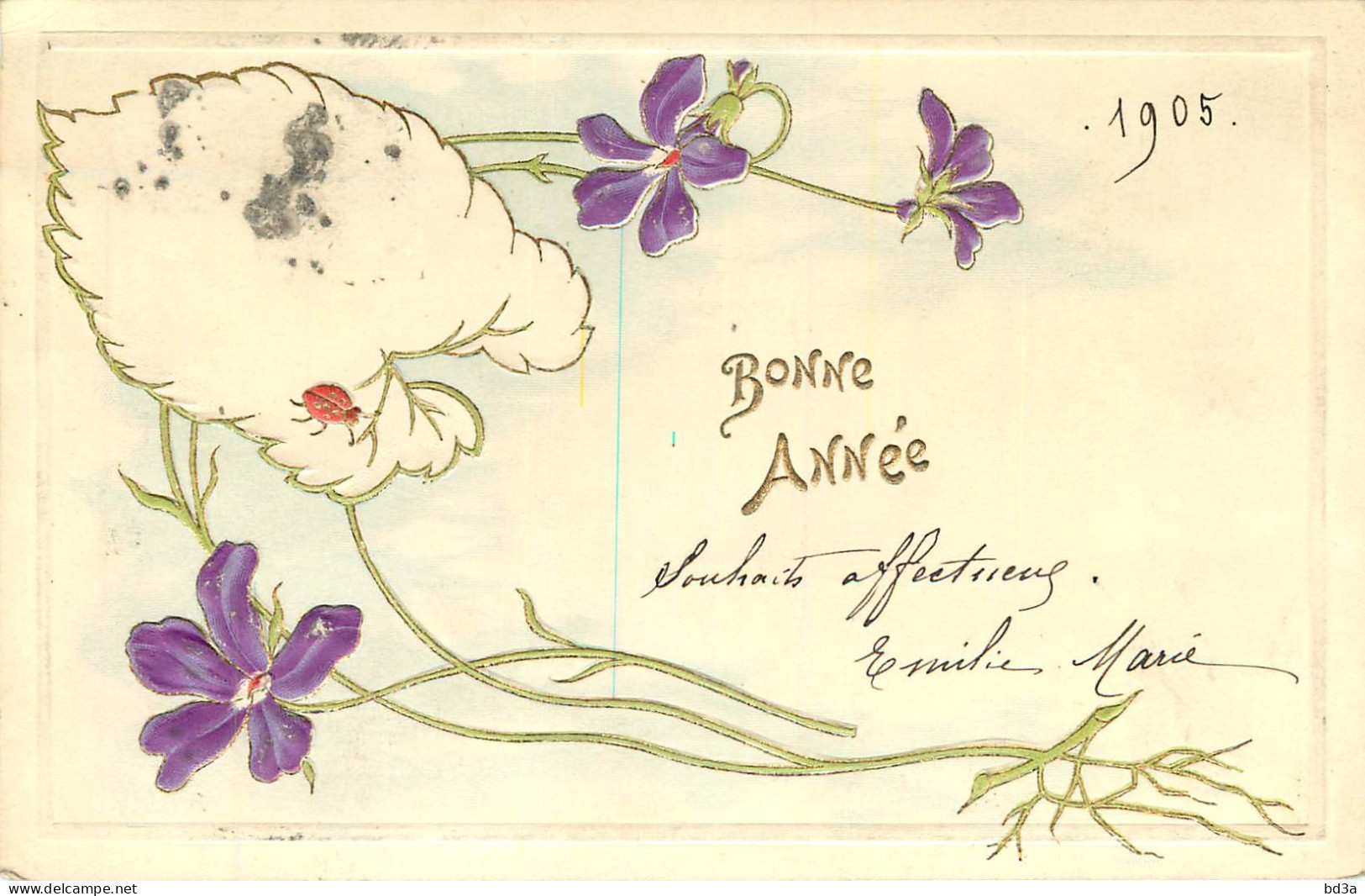   FANTAISIE - GAUFREE - EMBOSSED - BONNE  ANNEE   - Nieuwjaar