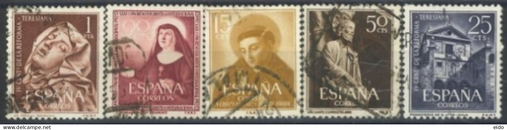 SPAIN, 1952/62, STAMPS SET OF 5, USED. - Gebraucht