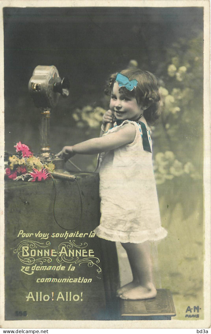ENFANT - TELEPHONE - FILLETTE - LITTLE GIRL - MAEDCHEN - BONNE ANNEE    Jolie Fantaisie - Abbildungen