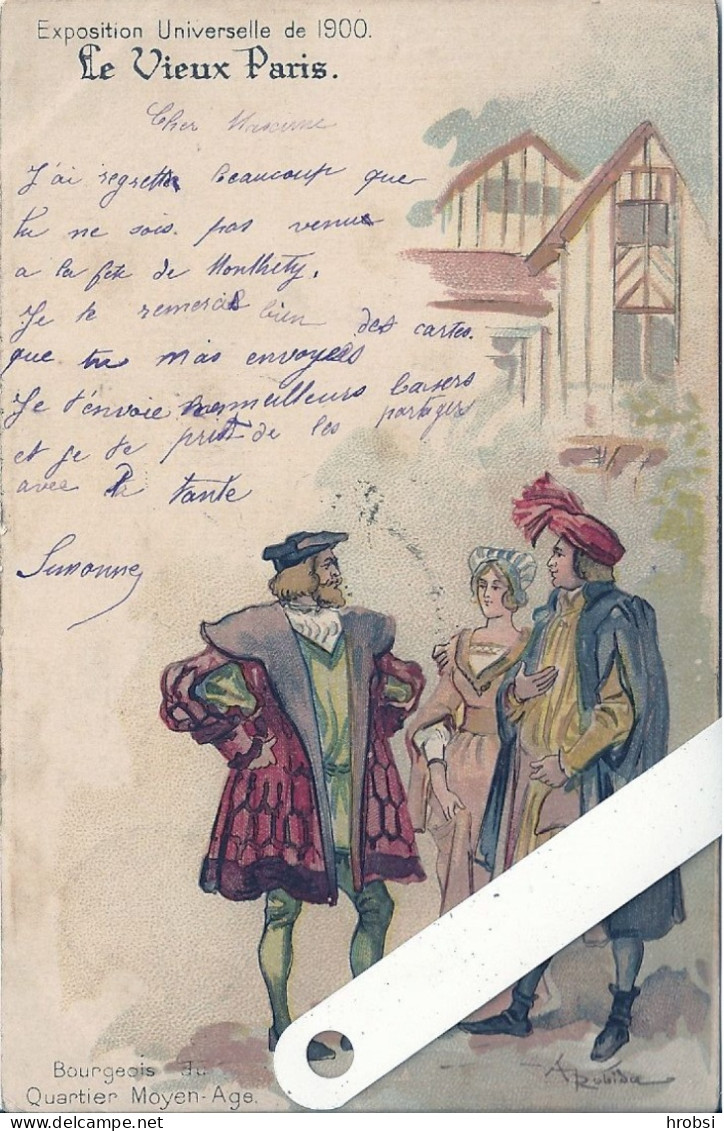 Illustrateur Alsace, Robida, Vieux Paris  Bourgeois, Expo 1900 - Robida