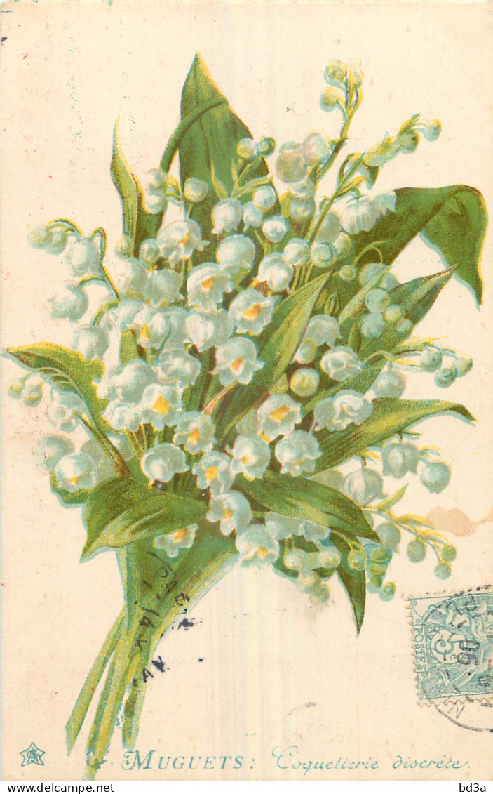  CPA MUGUET - MUGUETS : COQUETTERIE DISCRETE  - AC - Fiori