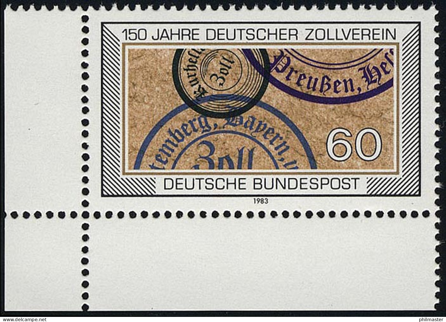1195 Zollverein ** Ecke U.l. - Ongebruikt