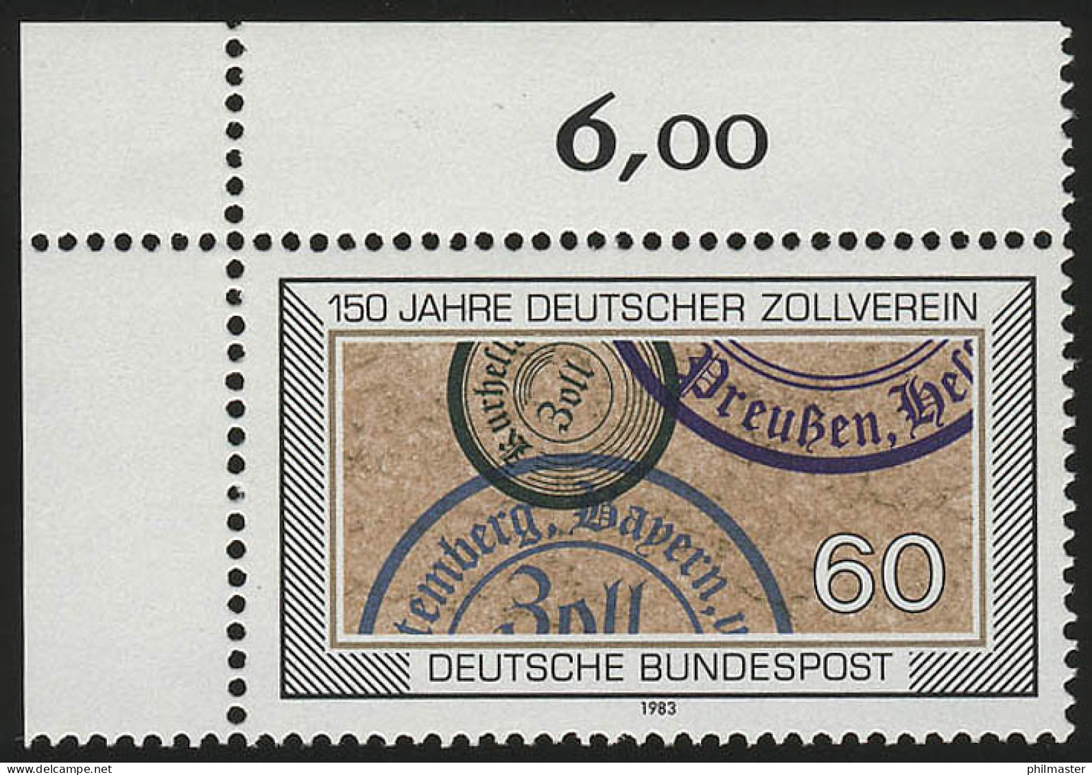 1195 Zollverein ** Ecke O.l. - Ongebruikt