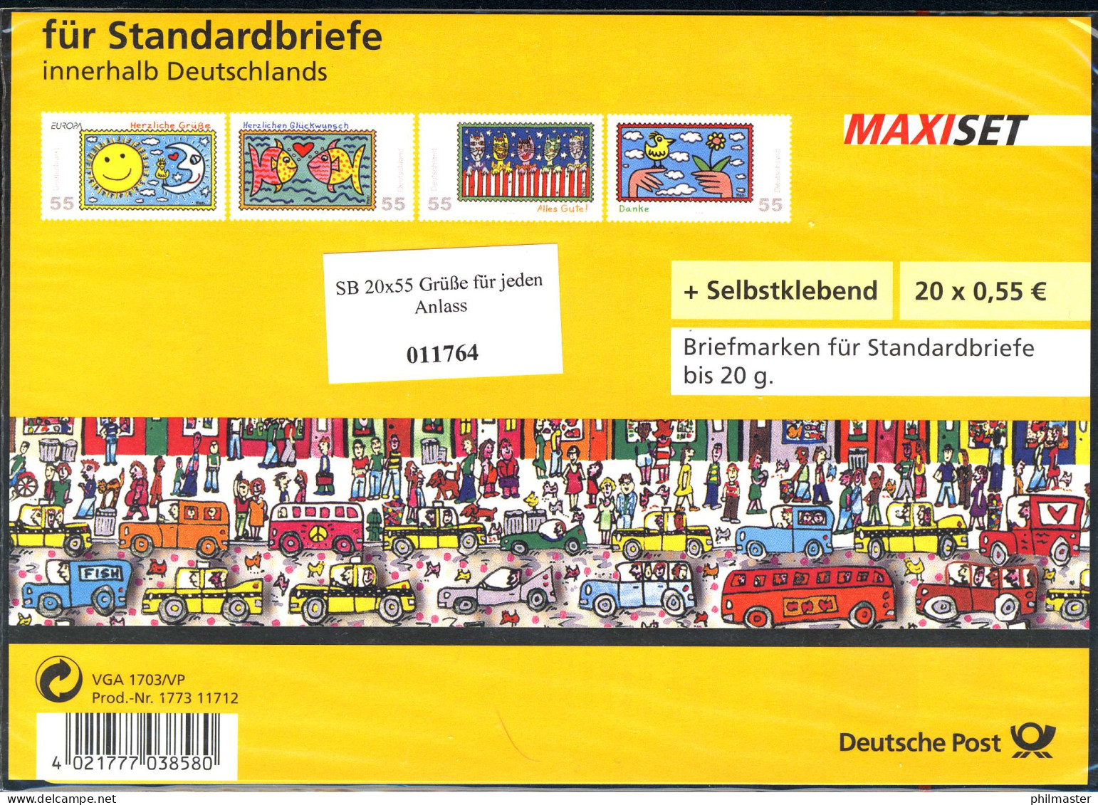 73a SB-A MH Post/Europa 2008, Blister Mit Kleinem Aufkleber A - 2001-2010