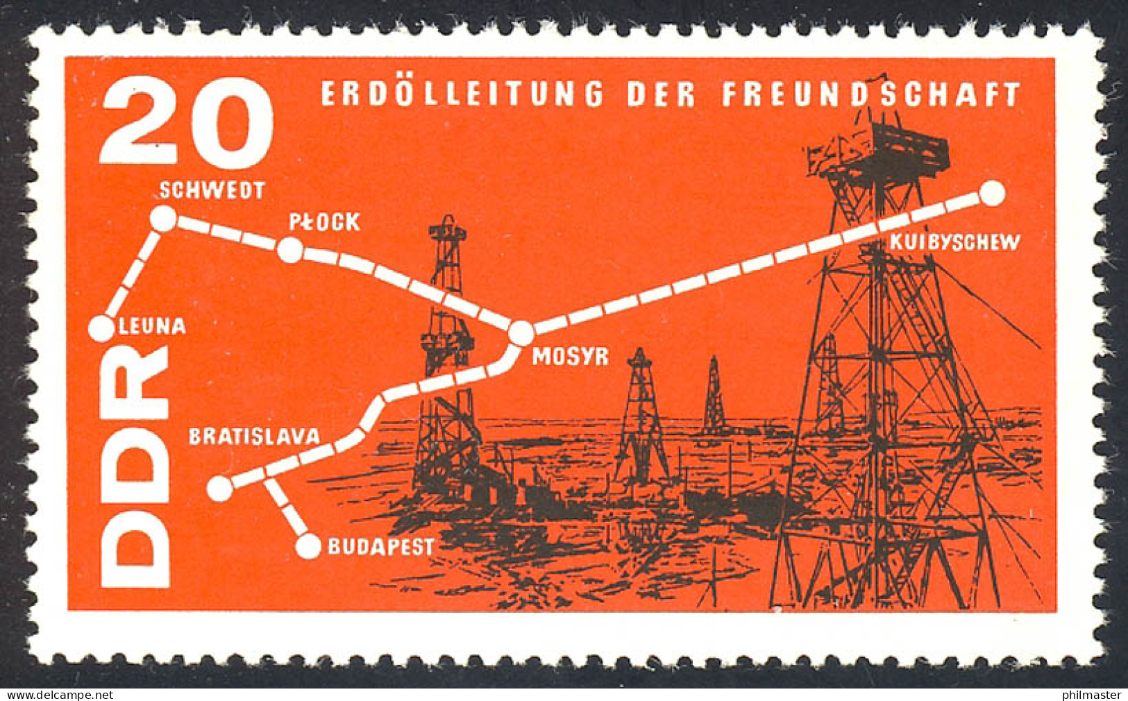 1227 Petrochemie Erdölfeld 20 Pf ** Postfrisch - Nuovi