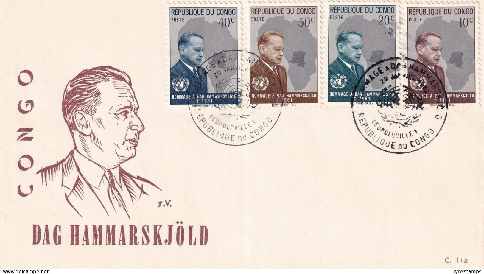 SA06b Congo 1962 Dag Hammarskjold Commemorative Cover - Briefe U. Dokumente