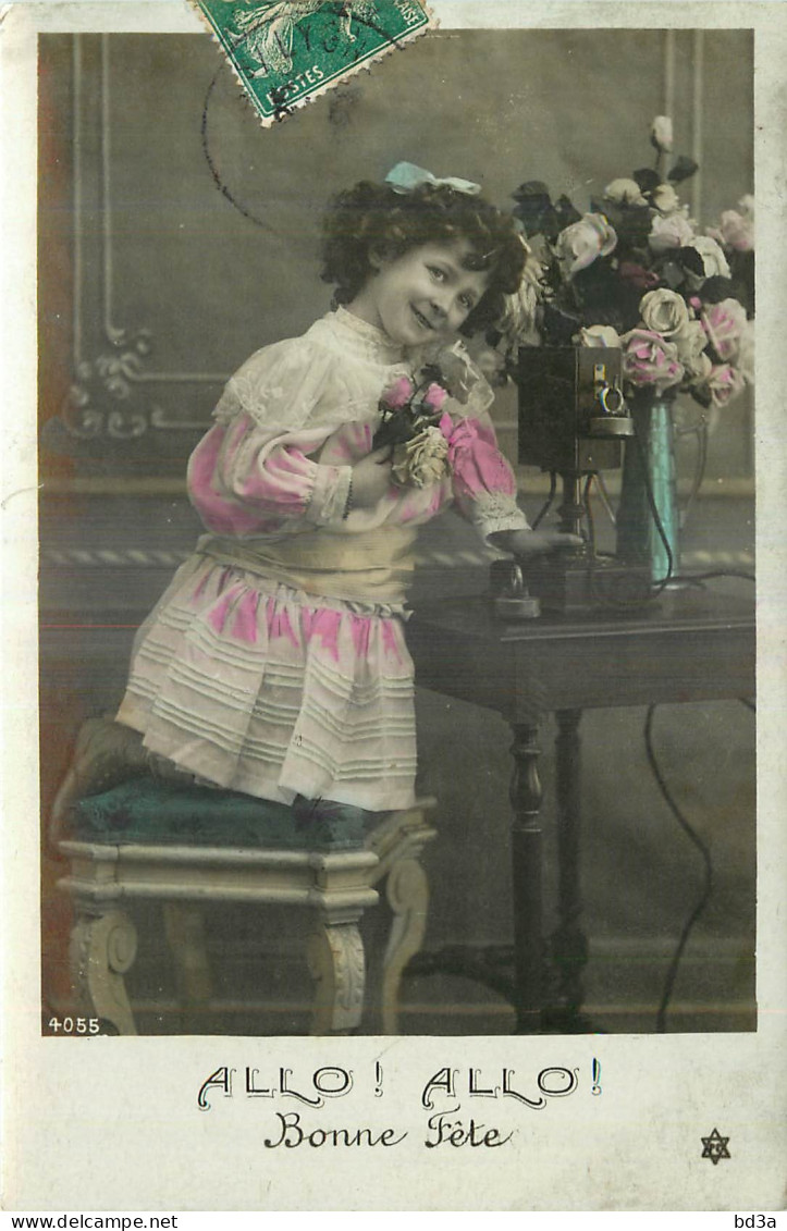   ENFANT - FILLETTE - LITTLE GIRL - MAEDCHEN -  BONNE FETE  - ALLO ALLO - TELEPHONE -  Jolie Fantaisie - Portraits