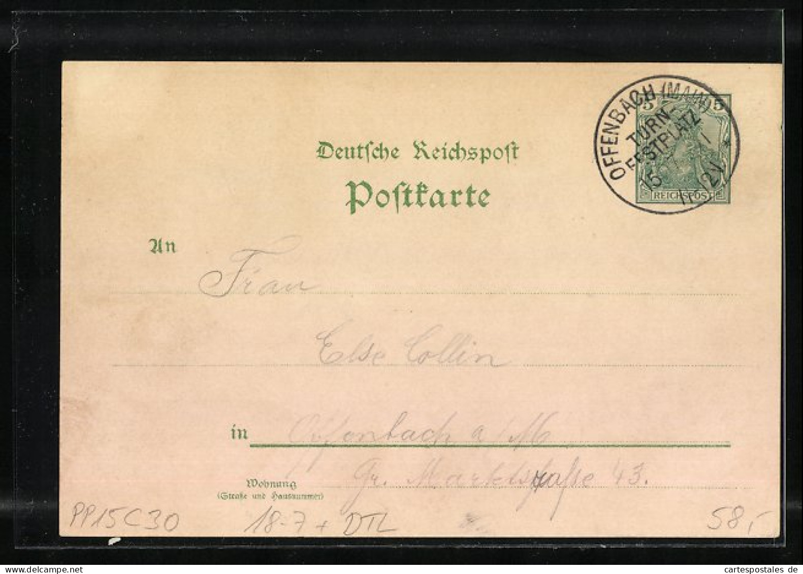 Lithographie Ganzsache PP15C30: Offenbach, 25. Mittelrheinisches Jubiläums Kreis-Turnfest 1901, Turnvater Jahn  - Cartes Postales