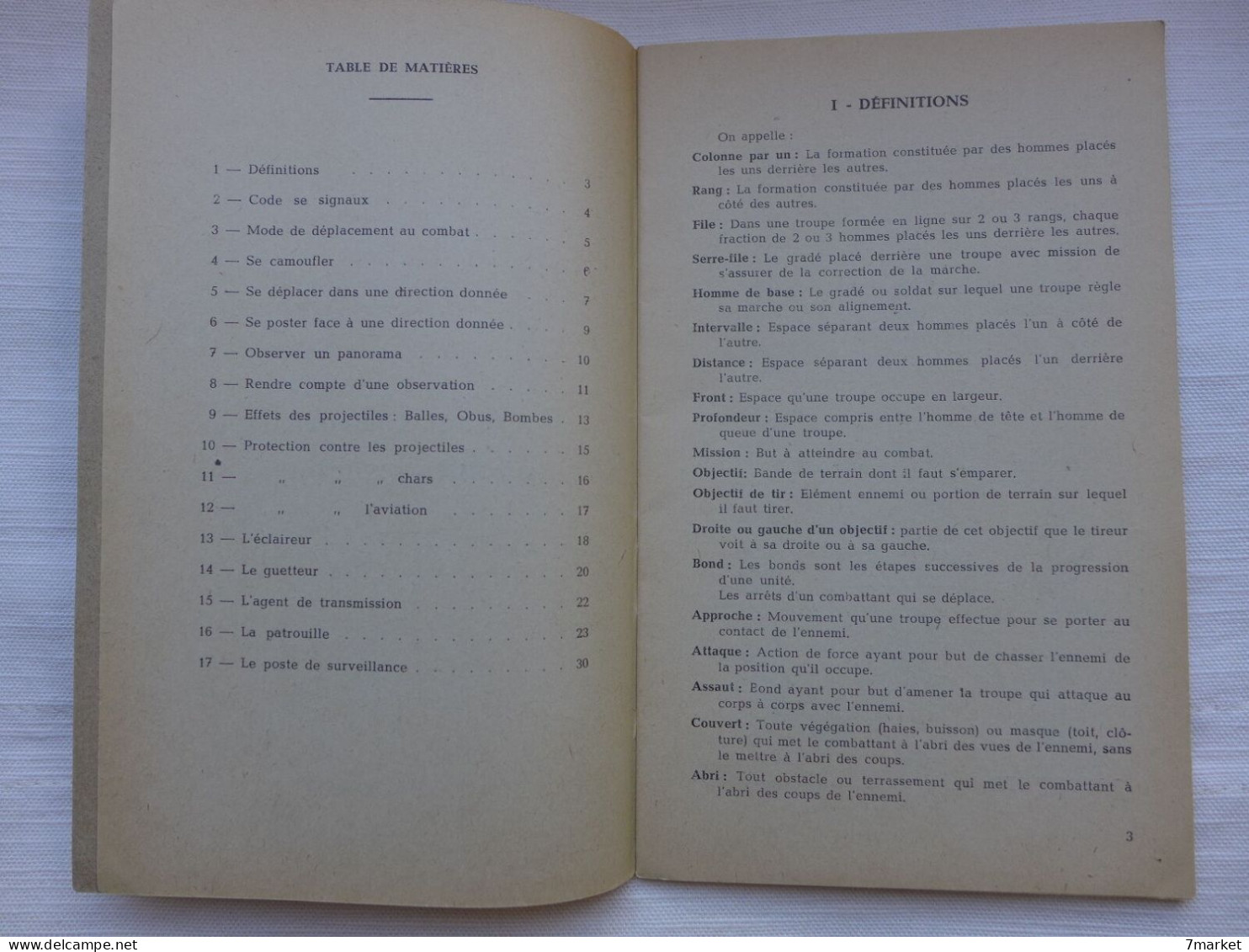 Ecole De Sous-Officiers - Strasbourg: Combat, Partie Commune à Toutes Les Armes / 1949 - Francese