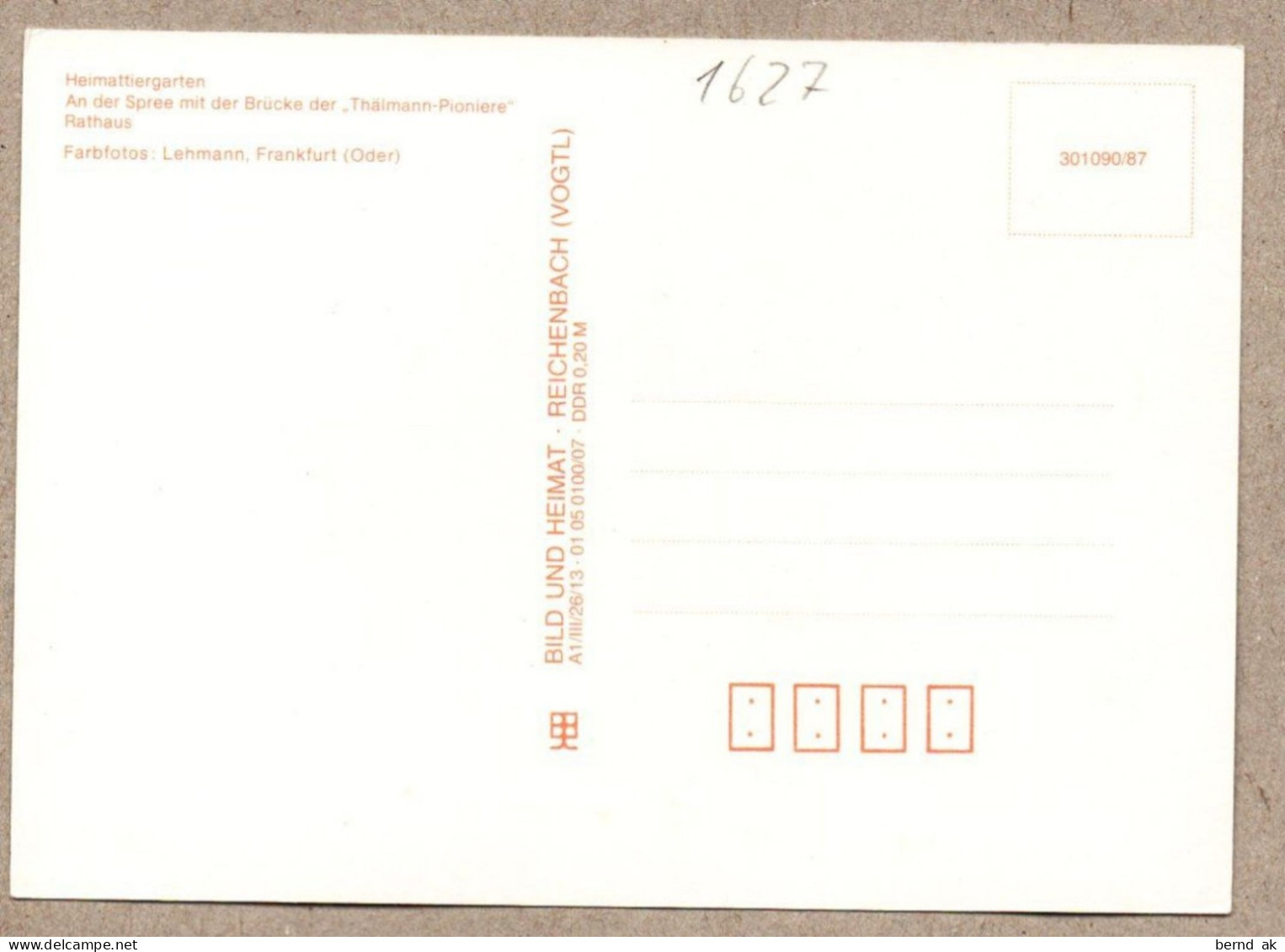 A1627} BRD (DDR-Zeit) - AK -  Fürstenwalde - Heimattiergarten, Rathaus, Spree - Fürstenwalde