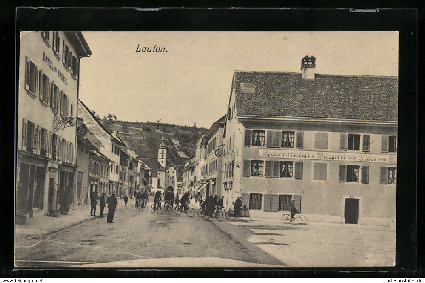 AK Laufen, Speisewirtschaft & Metzgerei Zum Löwen, Hotel De Soleil  - Autres & Non Classés