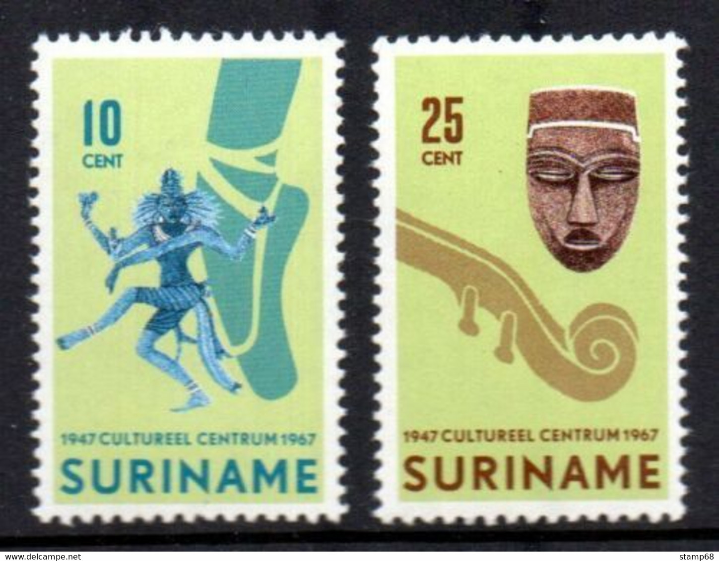 Suriname NVPH 479-80 Mi 523-24 Stichting Cultureel Centrum 1967 MNH Postfris - Surinam ... - 1975